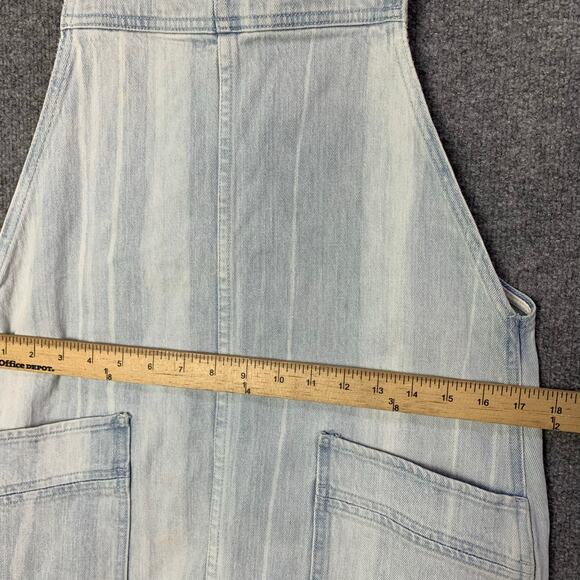 Free People We The Free Adjustable Straps Light Wash Denim Overall Mini Dress XS - Picture 4 of 8